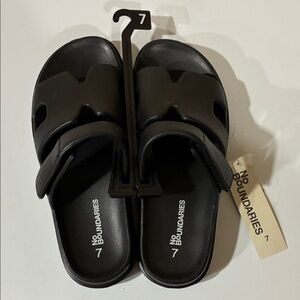 No Boundaries Black Slide Sandals